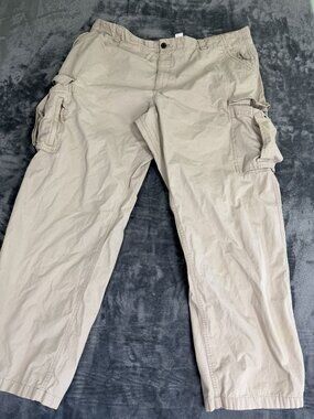 Chaps Mens Beige Cargo Pants W46 L34 Cotton